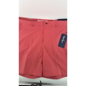 Walter Hagen Clubhouse Men Pink Rouge Seersucker Golf Short 36W 8in MGA14211 NWT